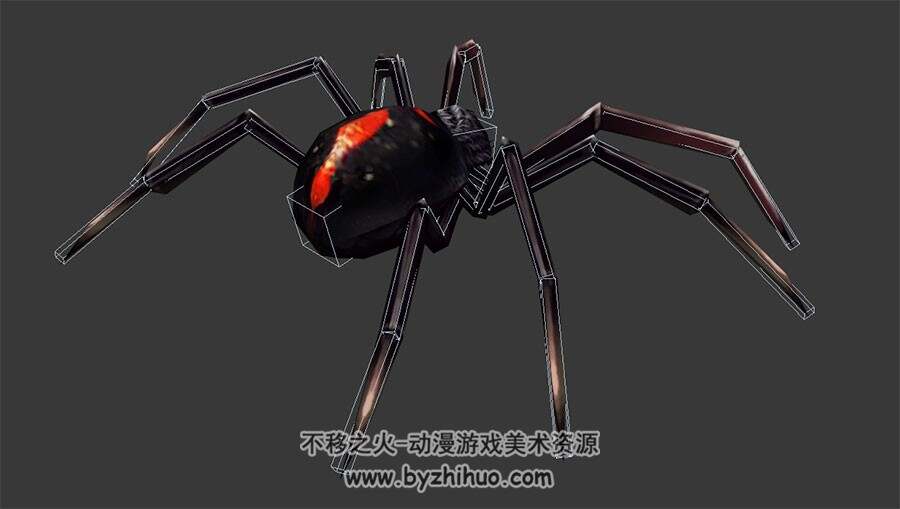 黑蜘蛛黑寡妇3DMax模型分享 带绑定全套动作