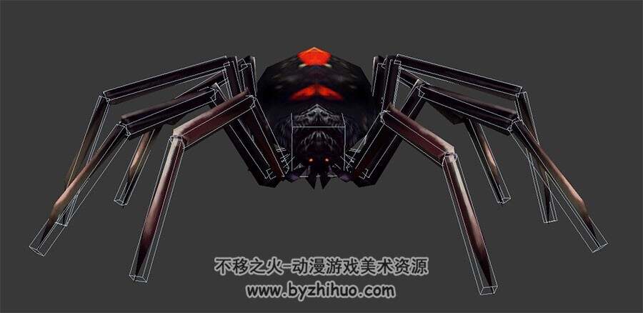 黑蜘蛛黑寡妇3DMax模型分享 带绑定全套动作