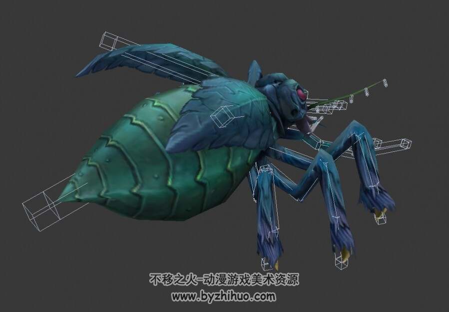 沼泽飞行怪物昆虫3DMax模型下载 带绑定