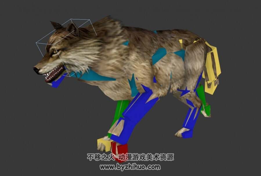 灰狼 3DMax模型带绑定全套动作下载