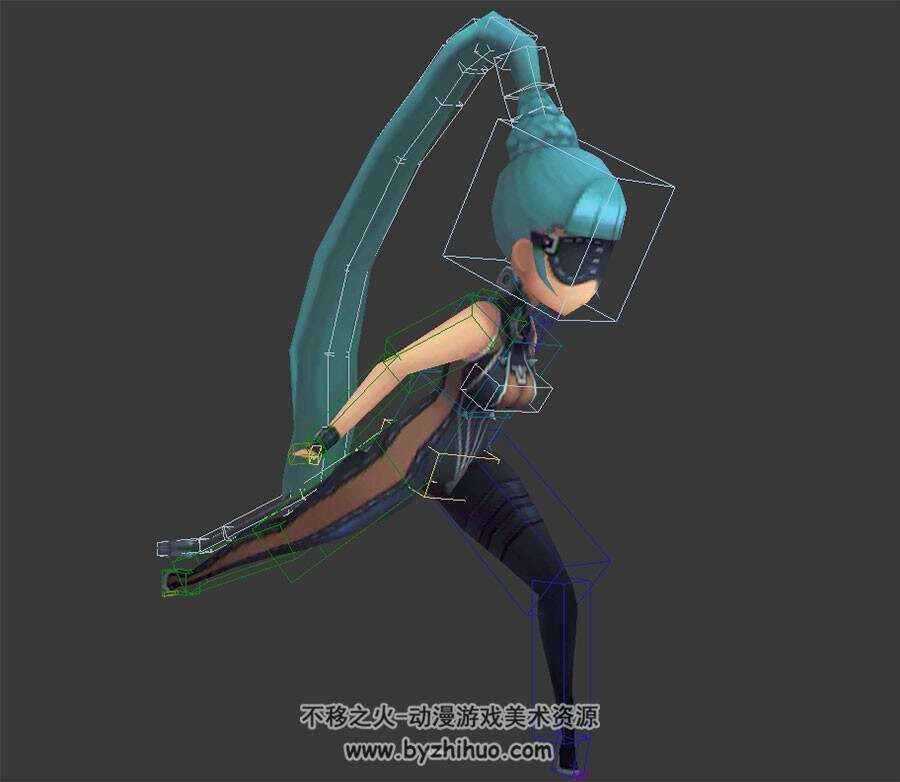 Q版剑灵时装女3DMax模型下载 全套动作带绑定下载