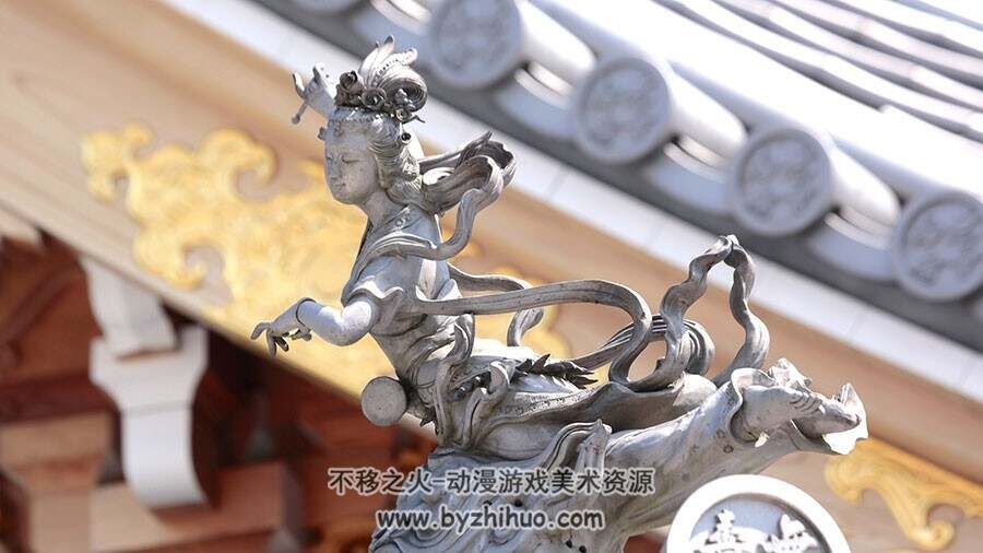 来看看日本佛教圣地念仏宗无量寿寺 华丽至极的木雕刻高清图片素材参考