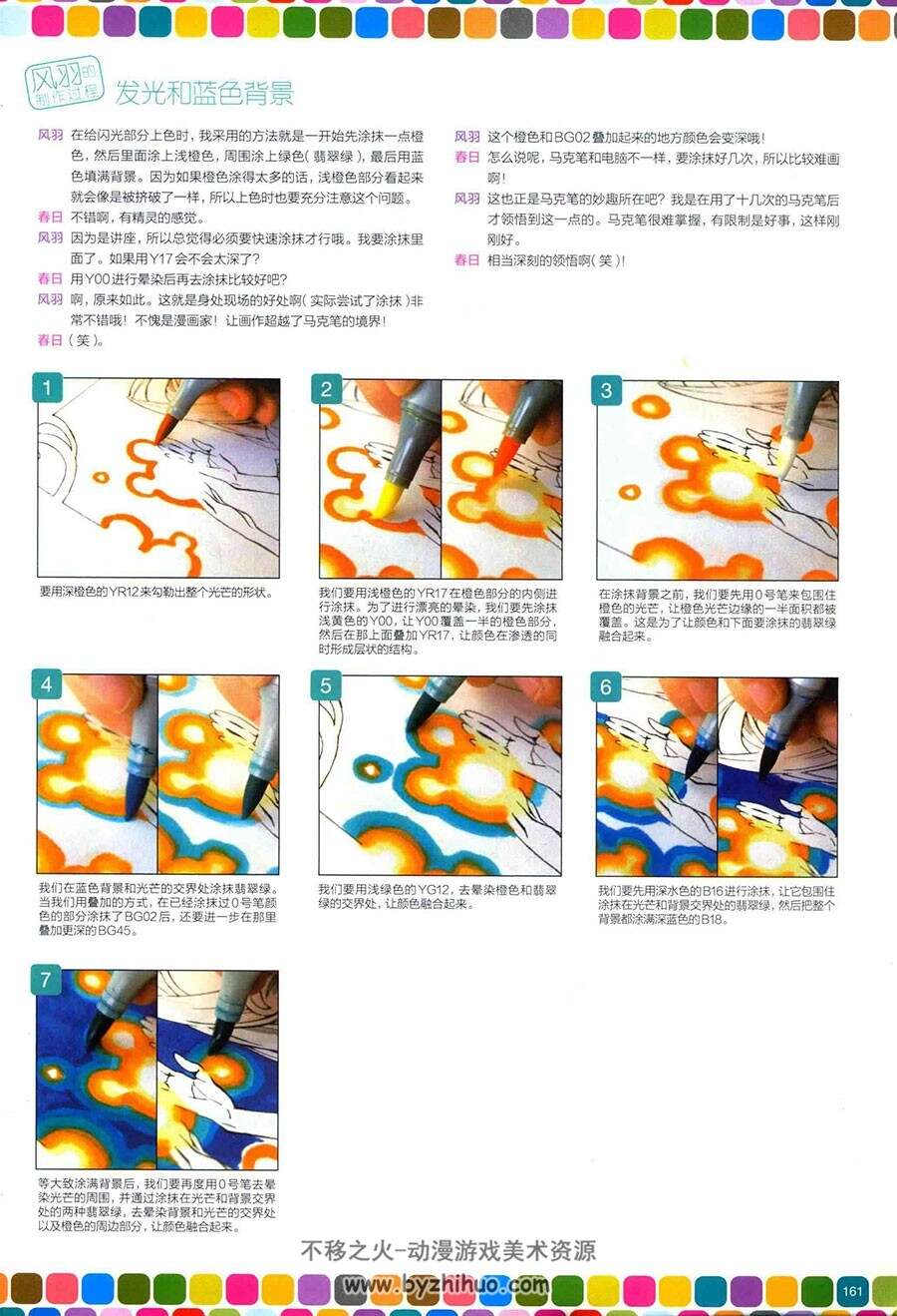 马克笔日本绘画大师讲座 加藤春日X碧风羽 马克笔上色手绘角色教程