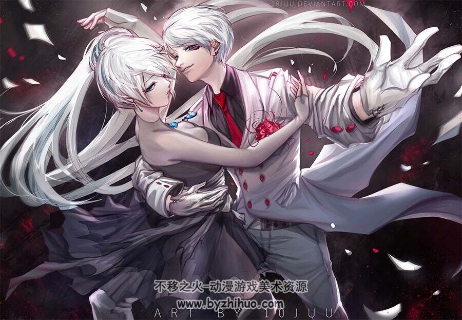 rwby系列 红白黑黄女主同人插画电脑壁纸海报图片下载 76P