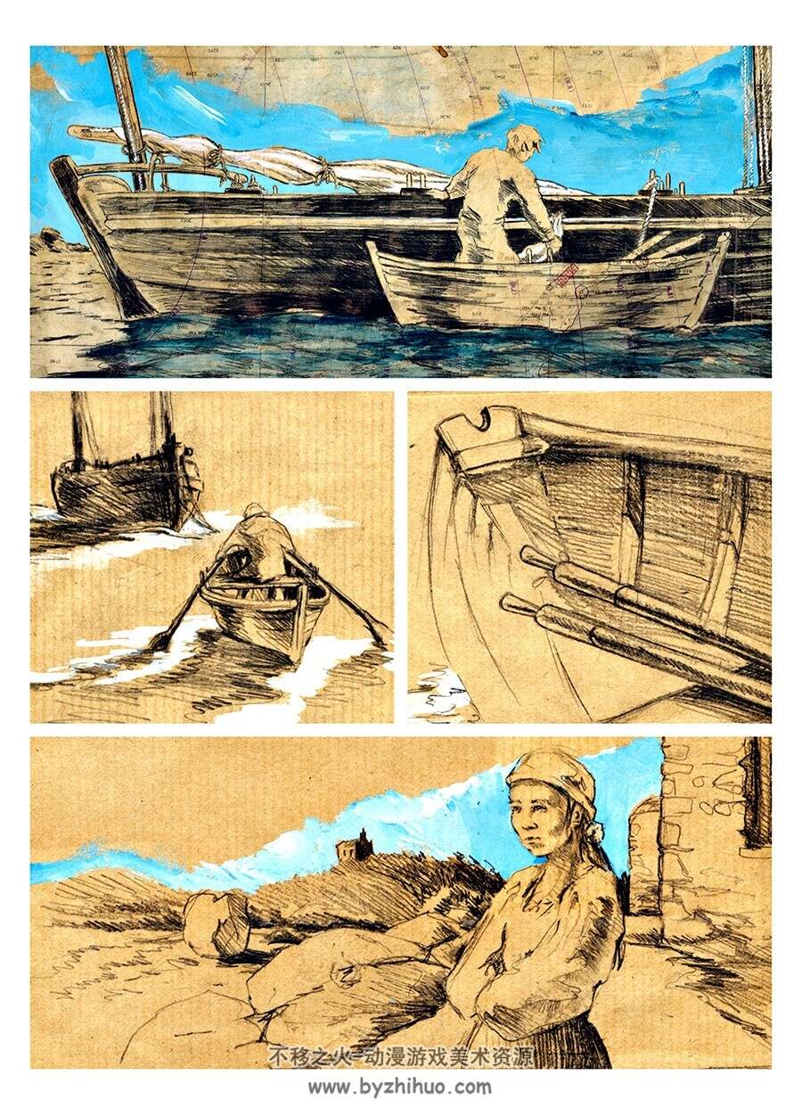 Bleu amer 全一册 Sylvère Denné 手绘素描风欧美漫画