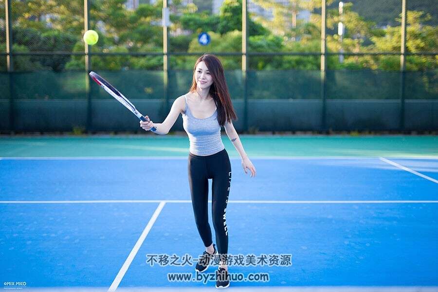 网球女孩写真人体动作绘画素材分享下载 33P