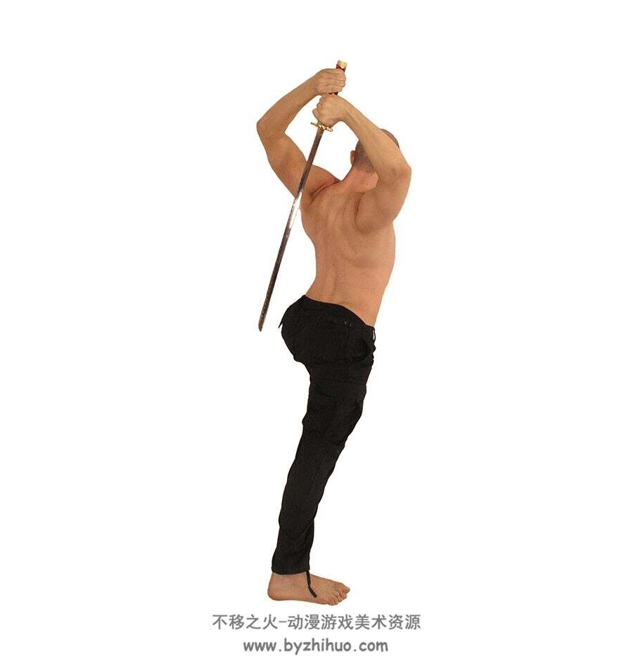 男性持刀攻击防守等武器动作pose写真图片美术素材参考 200P
