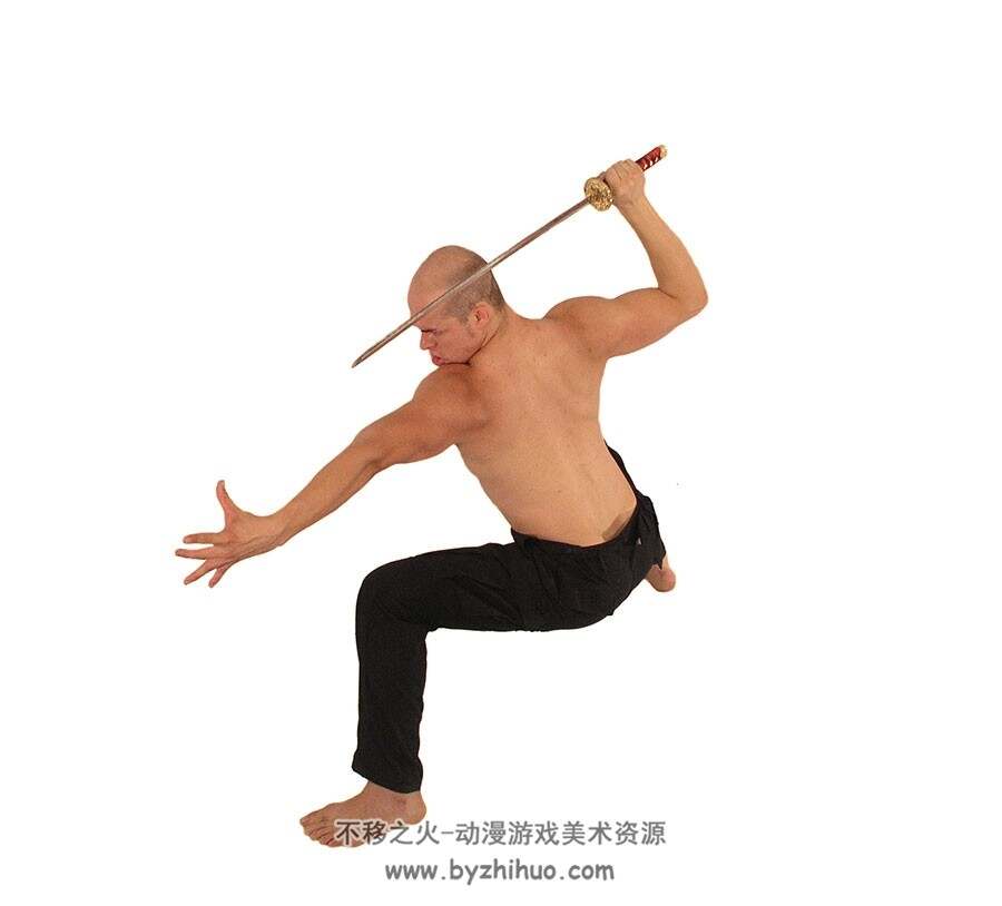 男性持刀攻击防守等武器动作pose写真图片美术素材参考 200P