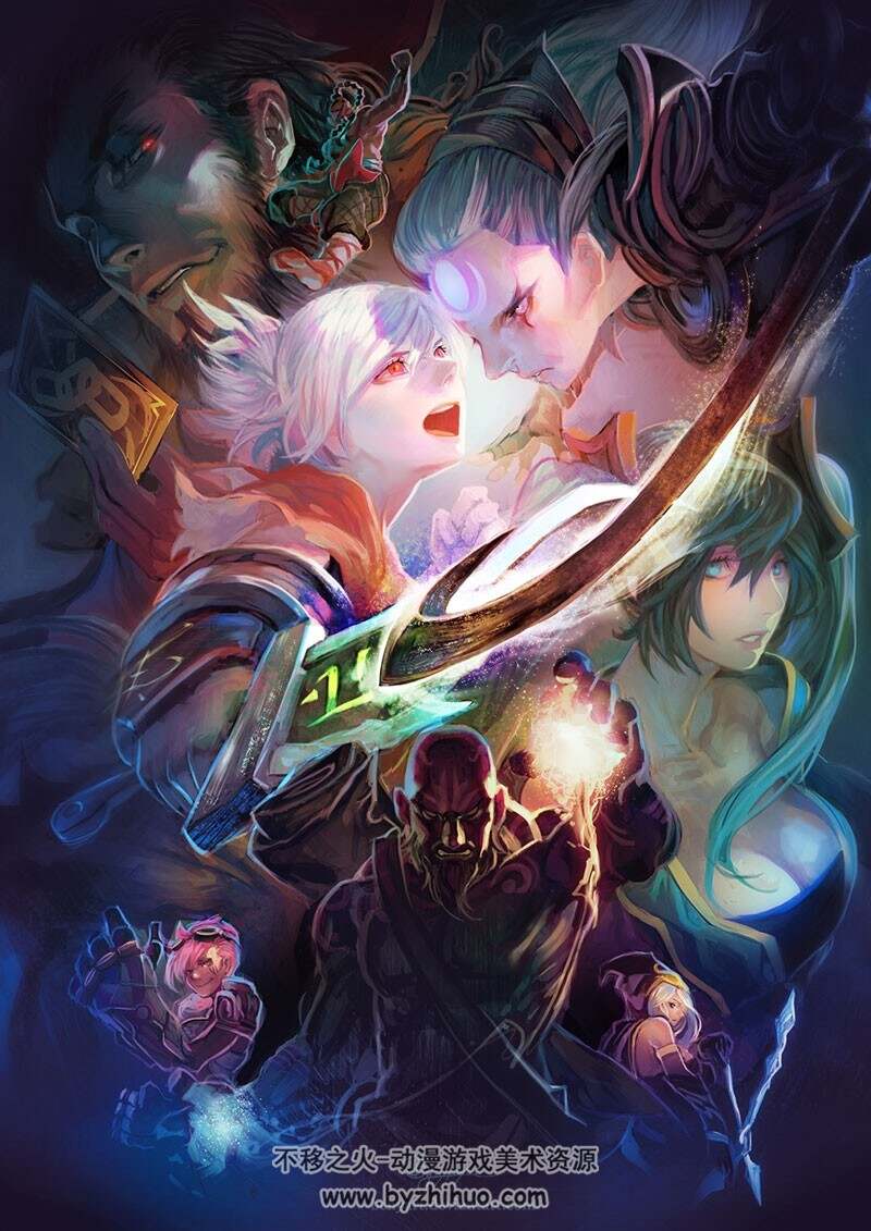 LOL本z KDA女团同人原画大全合集英雄联盟女英雄全彩CG下载6000张3G！度盘- 不移之火资源网