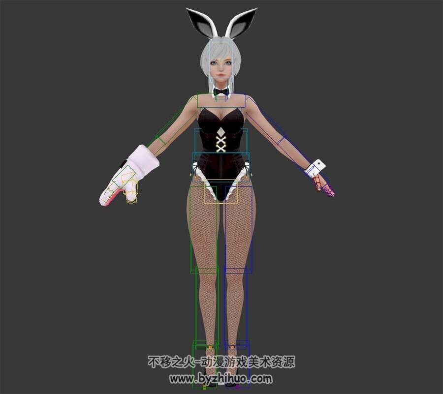 兔女郎3dMax模型带绑定分享下载