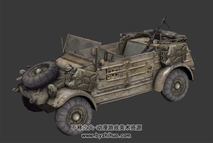 军用吉普车3dMax模型下载