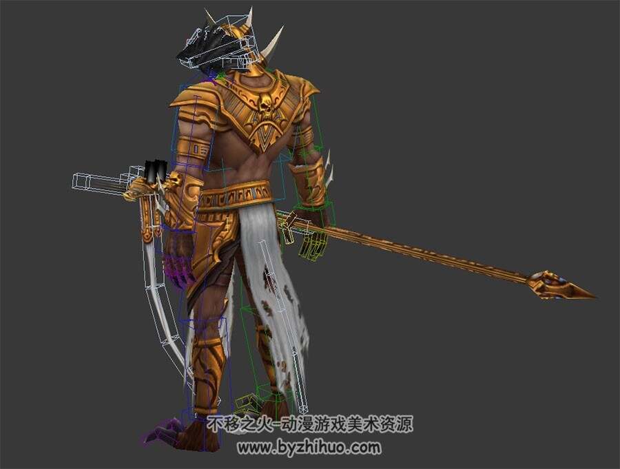 魔幻游戏角色鹰神荷鲁斯3DMax模型带绑定下载