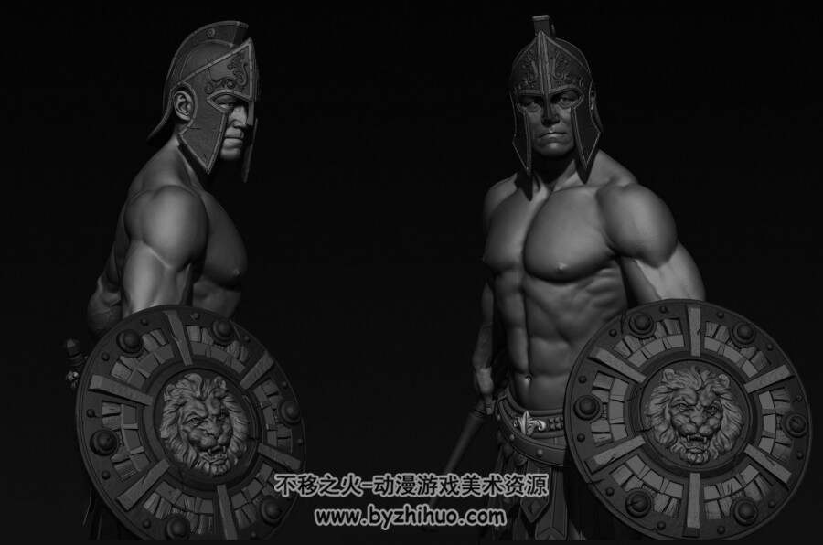 高品质罗马勇士战士3d模型四边面分享 含多种格式下载