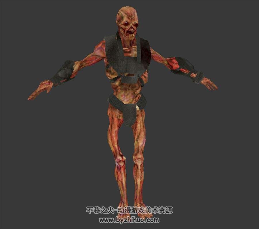 游戏生物食尸鬼丧尸僵尸3dobj模型分享下载