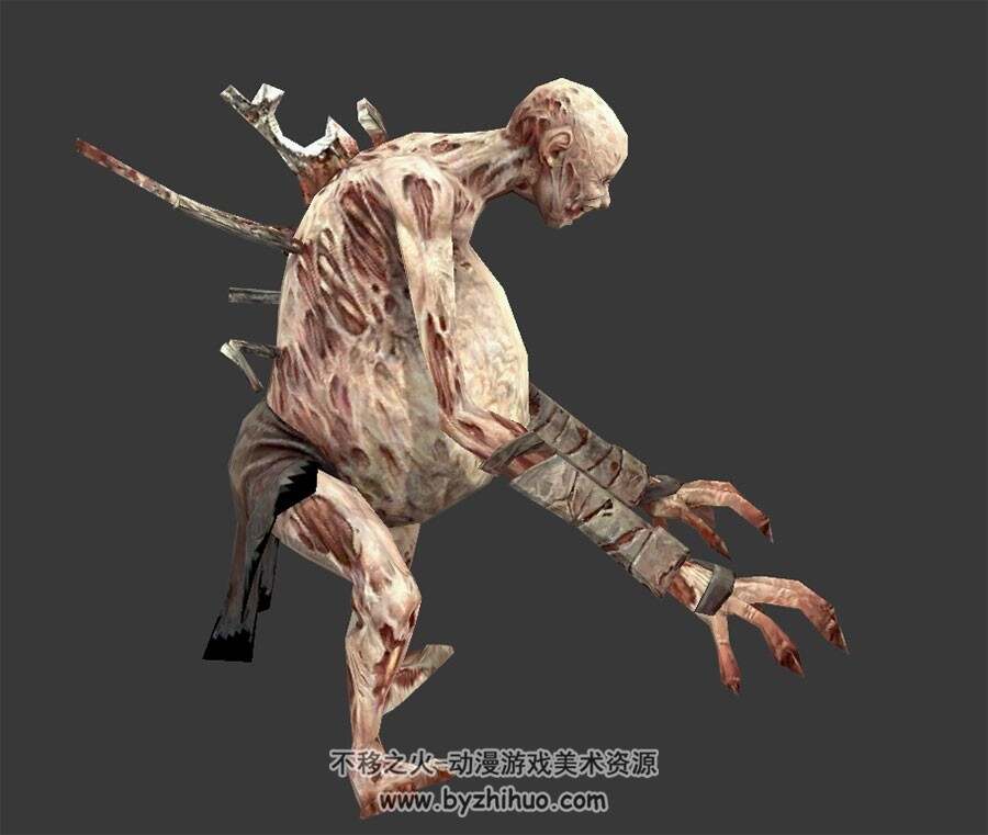 游戏怪物大肚子丧尸僵尸3D模型 格式obj下载