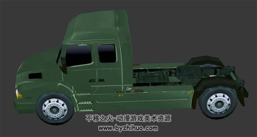 简单的货车车头3D3D模型 fbx Dae格式下载