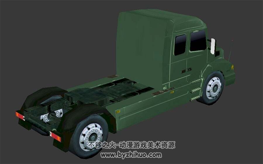 简单的货车车头3D3D模型 fbx Dae格式下载