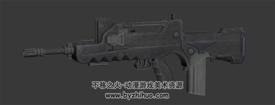 现代射击类游戏道具冲锋枪3Dobj模型下载