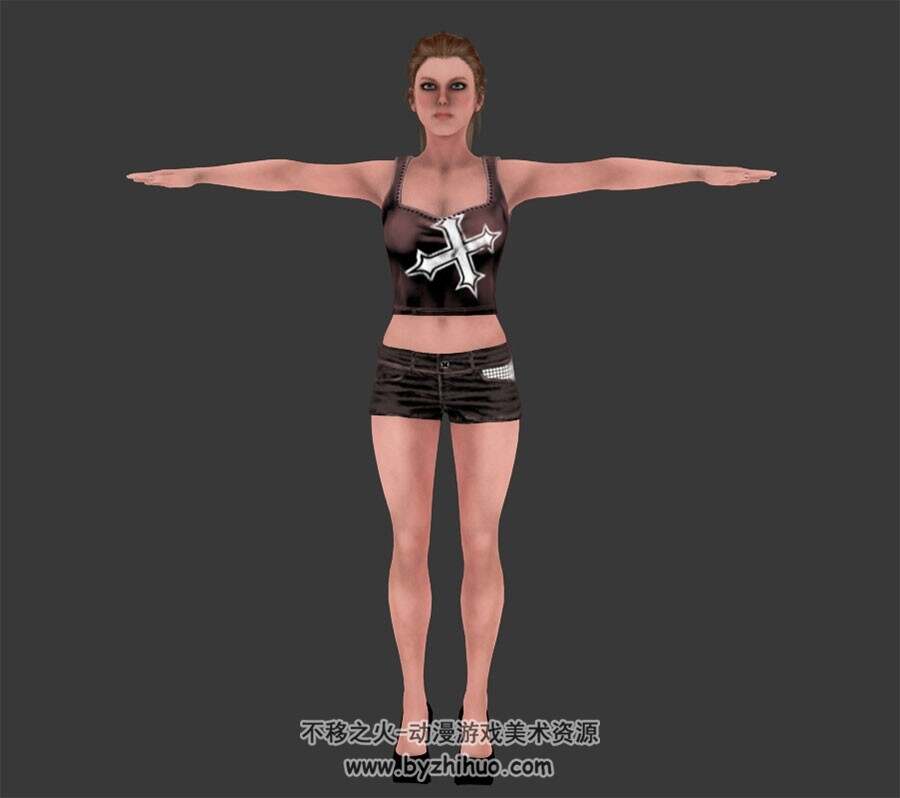 欧美时装女模特3d模型 格式fbx maya下载