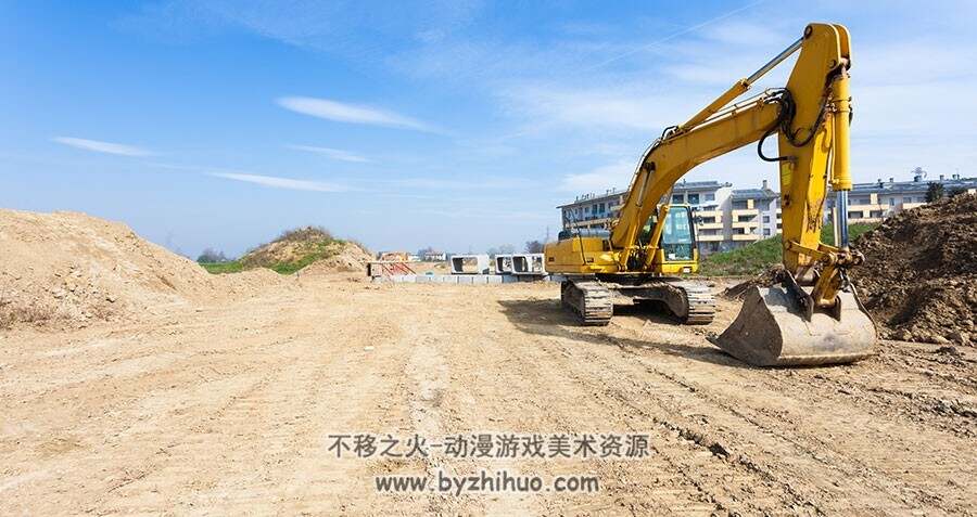 挖土机推土机矿山车卡车  高清大图素材图片贴图资源下载