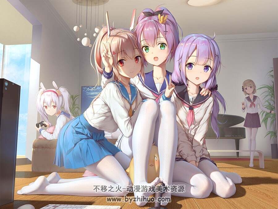 日系二次元动漫游戏少女cg插画壁纸图包高清分享下载 150P