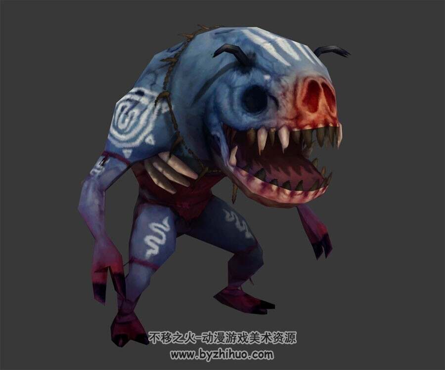 游戏生物猪脸怪物3DMax模型下载
