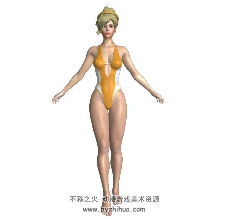Mercy 守望先锋游戏角色3D模型免费下载 格式obj