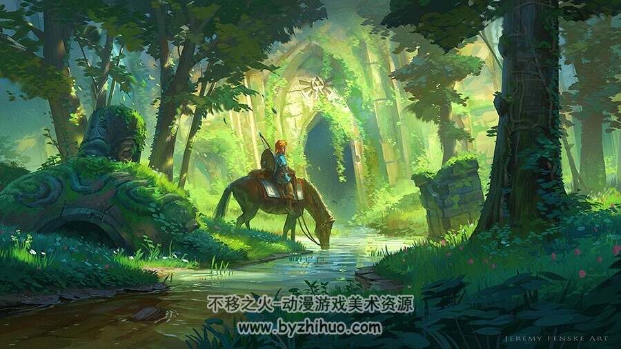 塞尔达传说荒野之息 游戏角色原画海报设计美术素材图包分享 30P