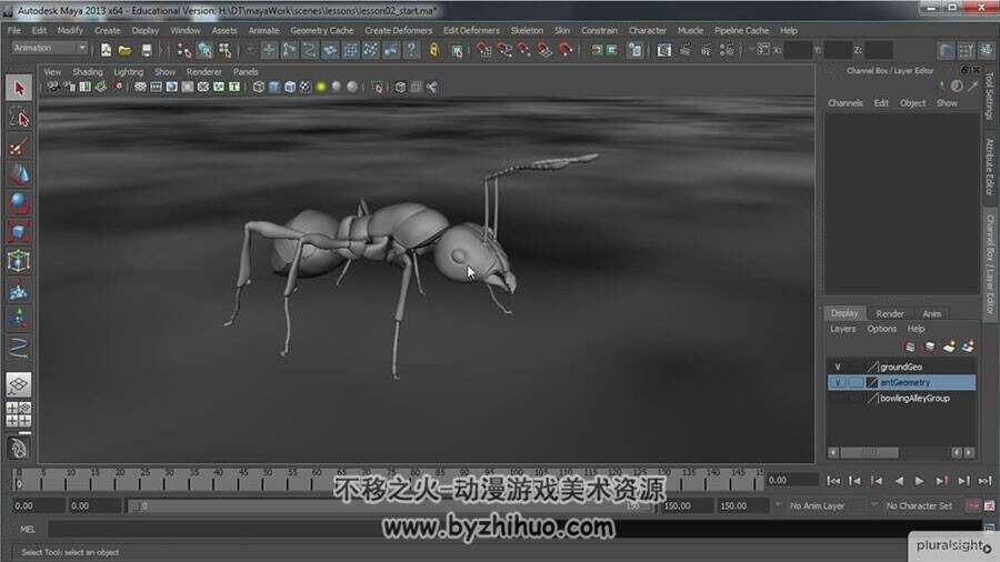 Maya 昆虫蚂蚁动画实例教学视频教程 附源文件