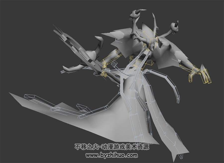 魔幻类游戏角色巫妖法师3DMax模型带绑定下载全套动作