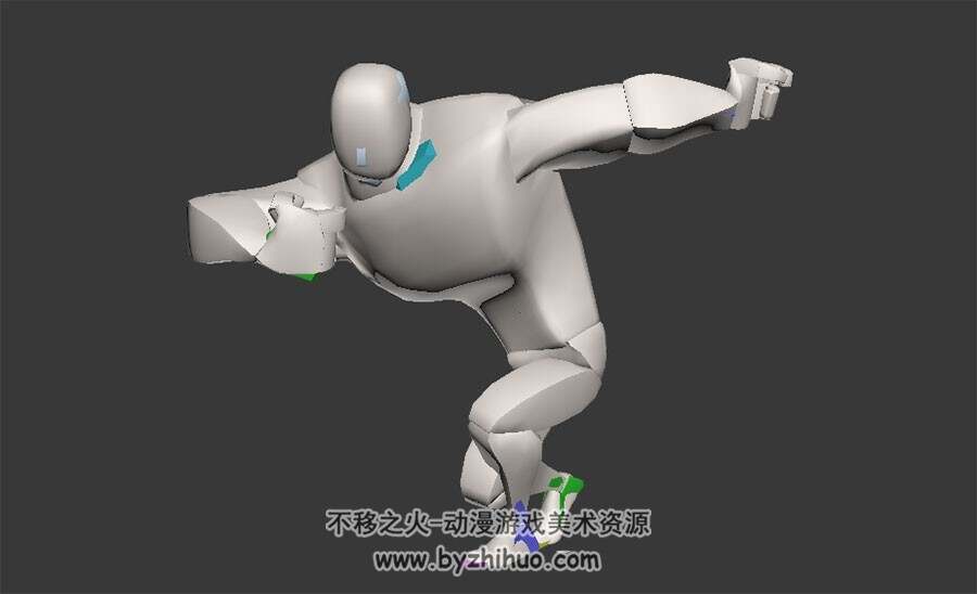 中国经典武术招式醉拳3DMax模型带骨骼动作下载