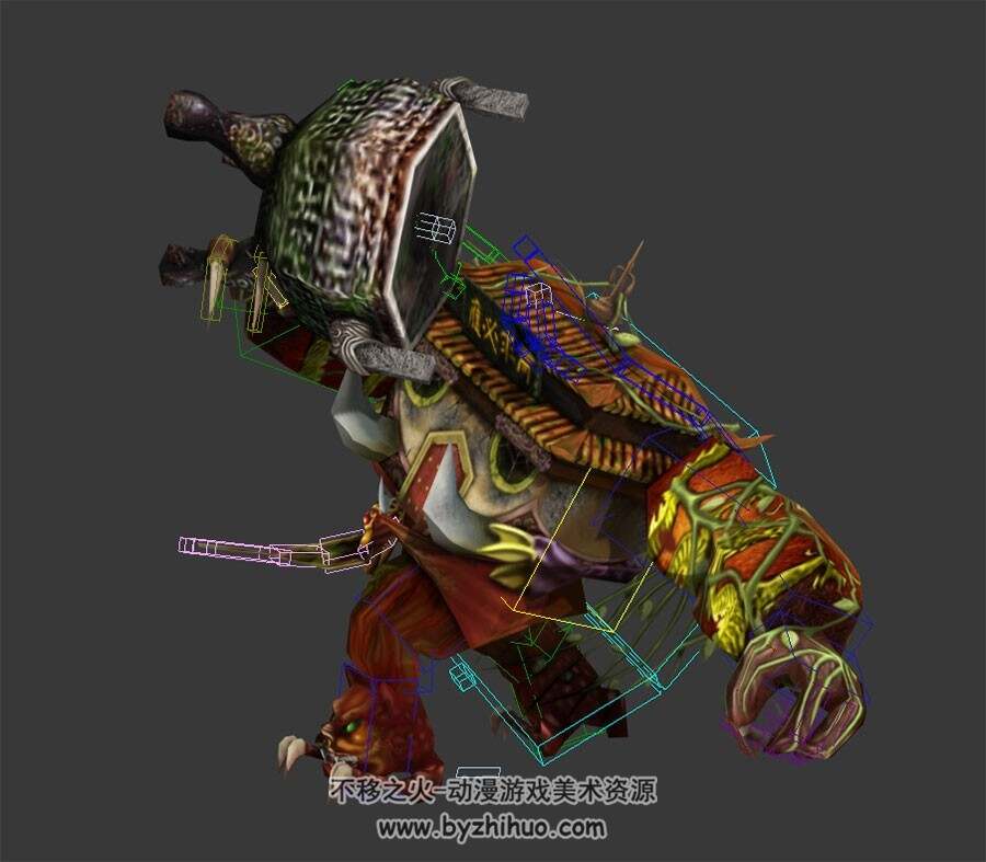 中式玄幻类游戏廟魔3DMax模型带绑定全套动作下载