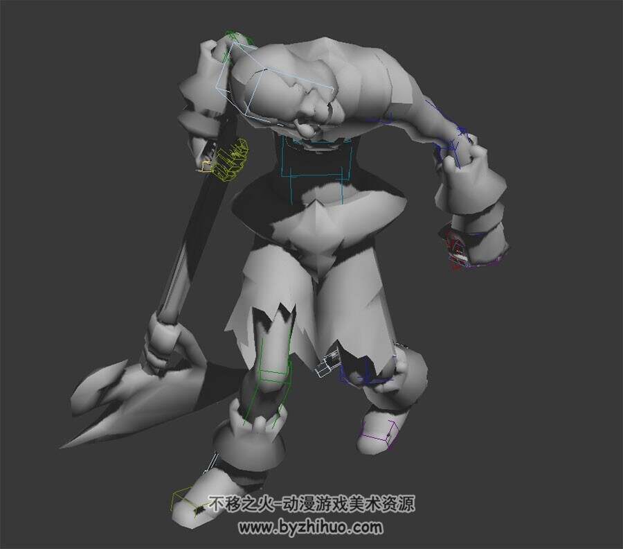 骷髅矿工行走动作3DMax模型下载 无贴图