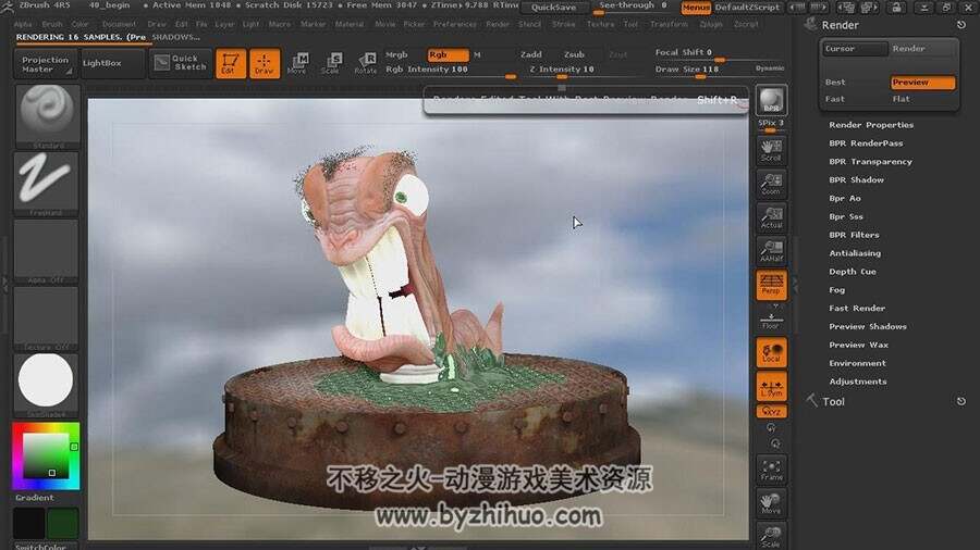 ZBrush 4R5 怪物雕刻实例教学视频教程 附源文件