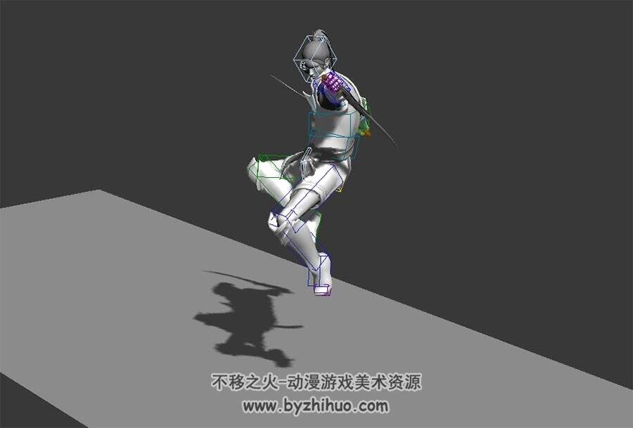 双刀古装刺客四连击动作带绑定3DMax模型下载