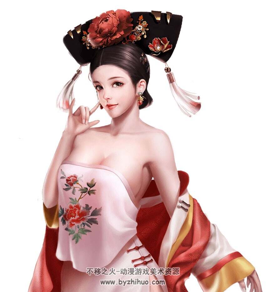 中式古装游戏宫廷风角色人物立绘png免扣图片美术素材分享 1077P