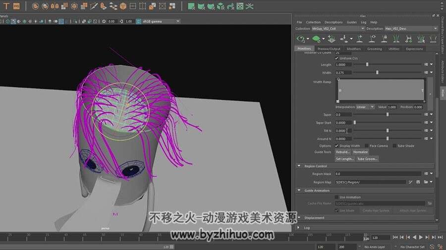 Maya 视频教程 xGen插件卡通角色头发制作视频教程 附源文件