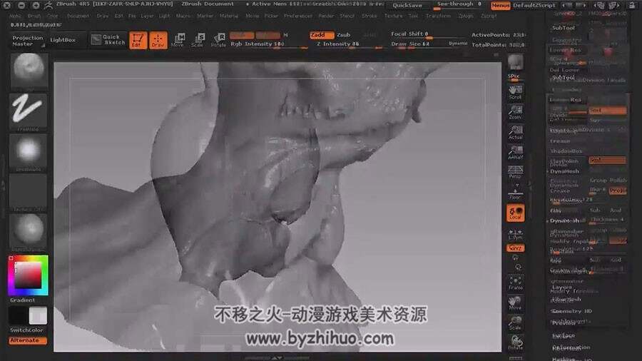 ZBrush怪物雕刻教程 女妖恶灵模型制作视频教学