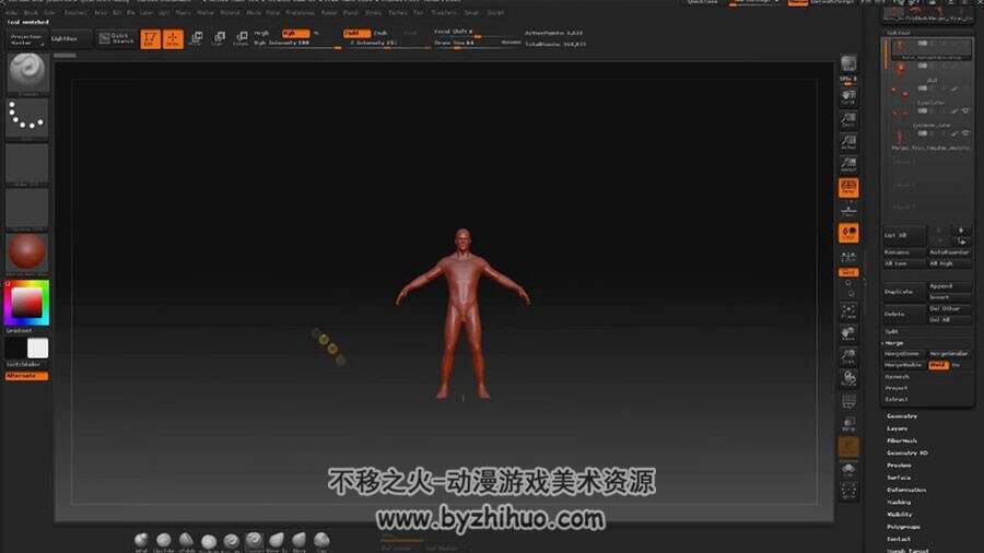 Zbrush 人体雕刻教程 肌肉雕刻数字艺术教程视频