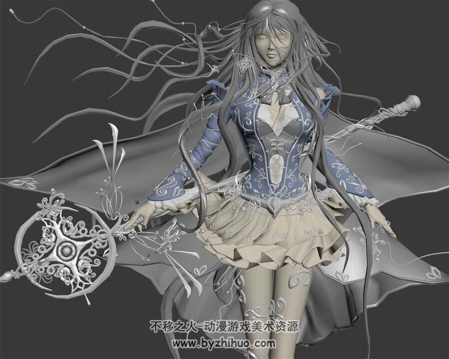 魔幻女法师高精3D模型 格式Max模型下载