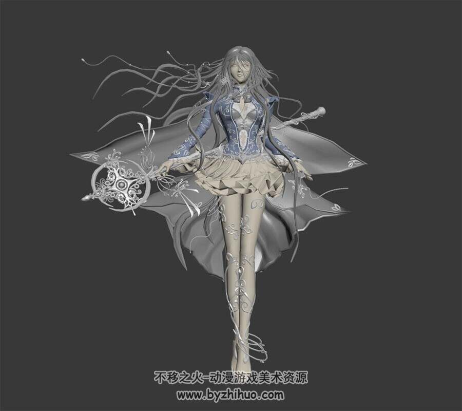 魔幻女法师高精3D模型 格式Max模型下载