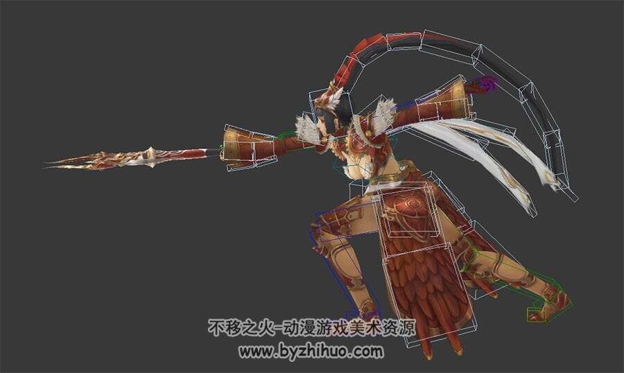 仙侠类古装法师女全套动作3DMax模型带绑定下载