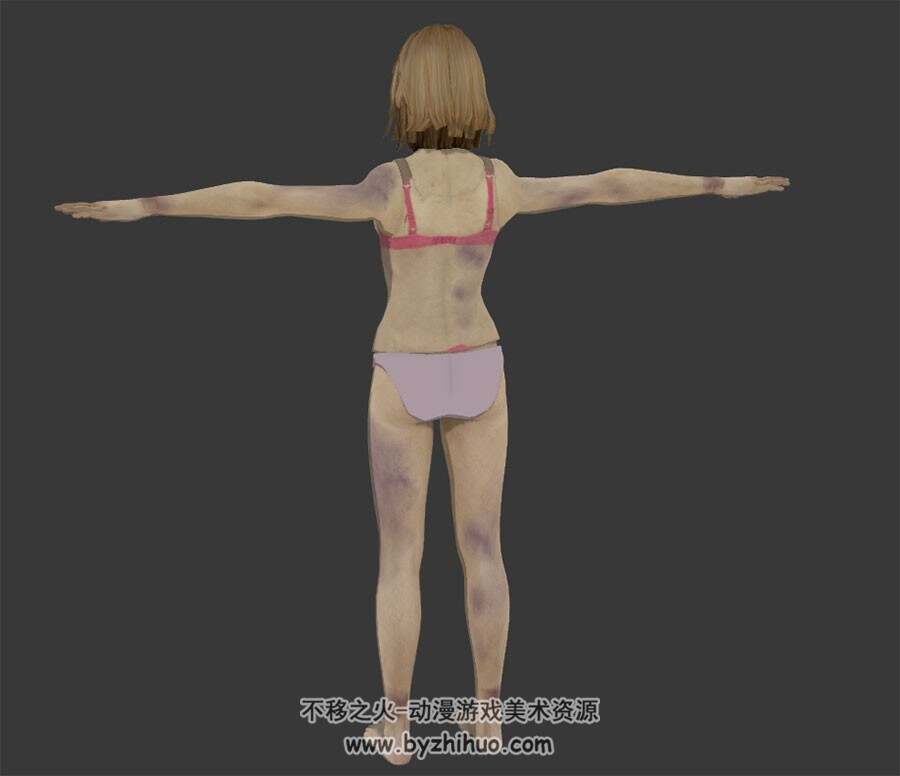 Dead Rising3丧尸围城游戏角色女3D模型FBX格式下载