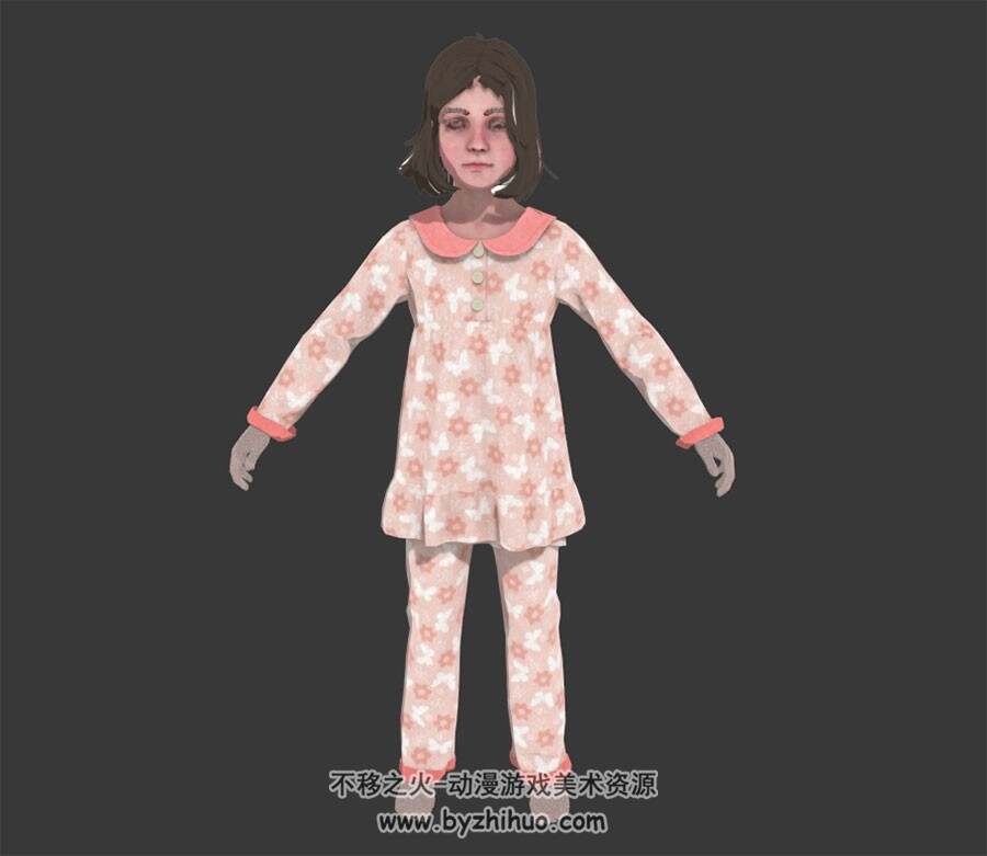 The Evil Within 2 - Lily Castellanos Pajamas 女孩睡衣服装3D模型Max FBX格式下载