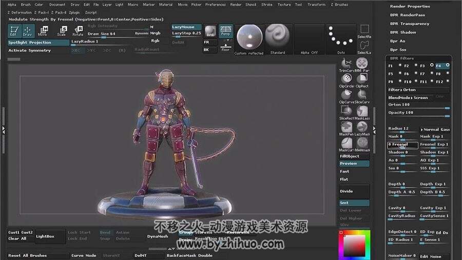 ZBrush建模视频教程 科幻机甲忍者制作视频教学 附源文件