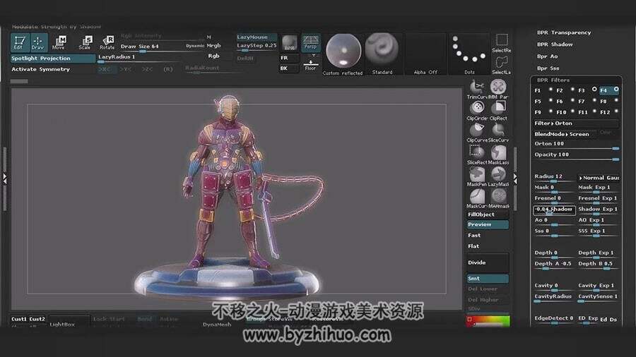 ZBrush建模视频教程 科幻机甲忍者制作视频教学 附源文件