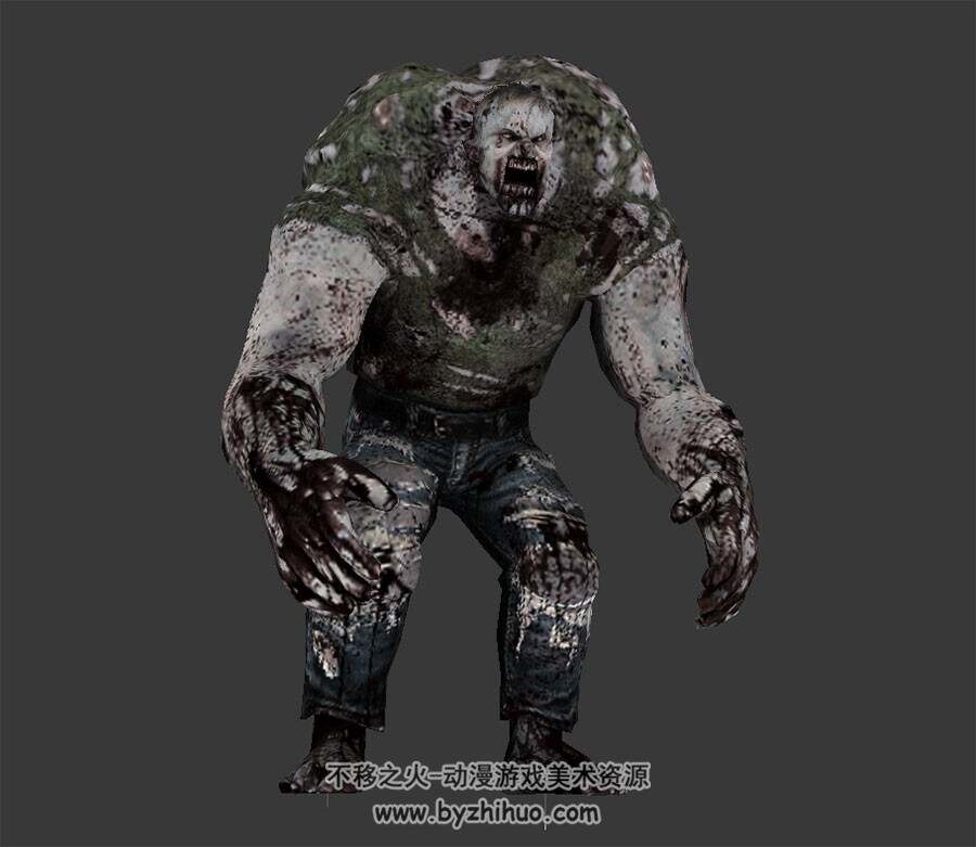 奇幻类游戏怪物Zombie僵尸3D模型下载 多种格式下载