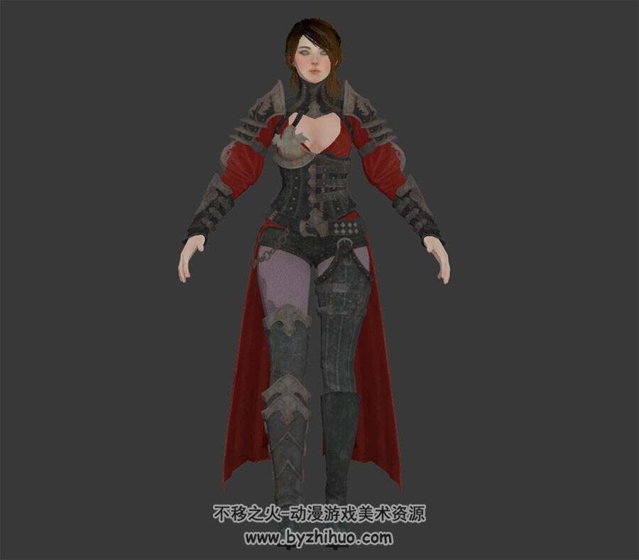 游戏次时代角色人物青眼女骑士3DMax高精模型下载