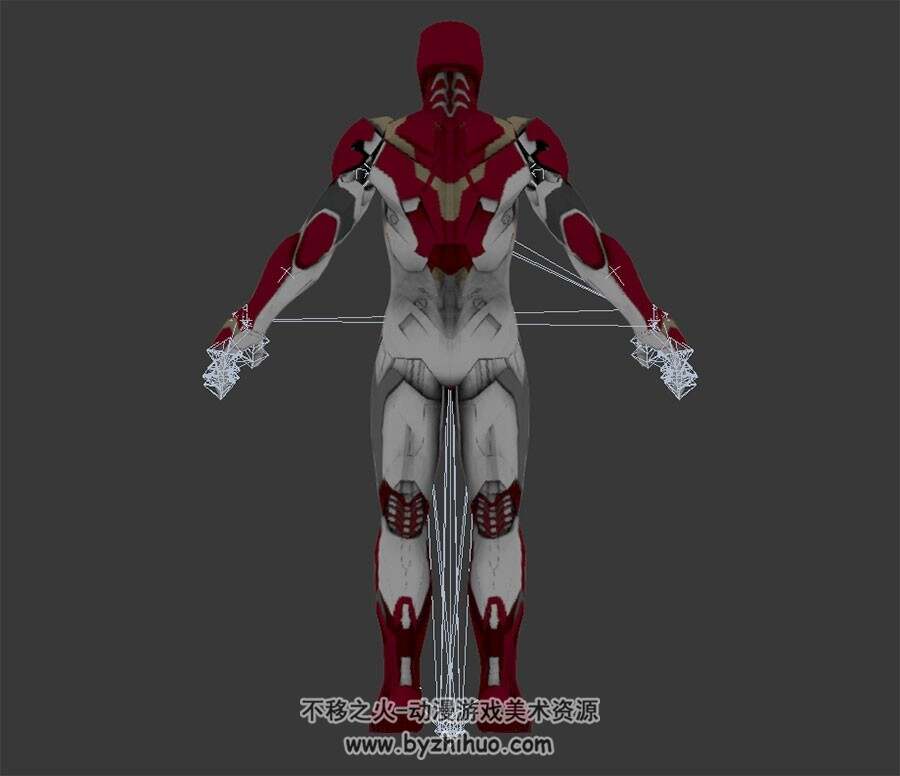 漫威英雄人物钢铁侠3DMax模型带绑定下载