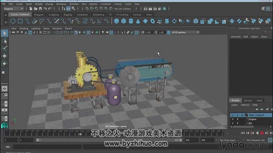 Maya动画制作视频教程 机械控制零件转动动画制作教学 附源文件